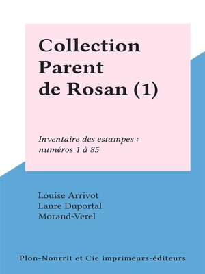cover image of Collection Parent de Rosan (1)
